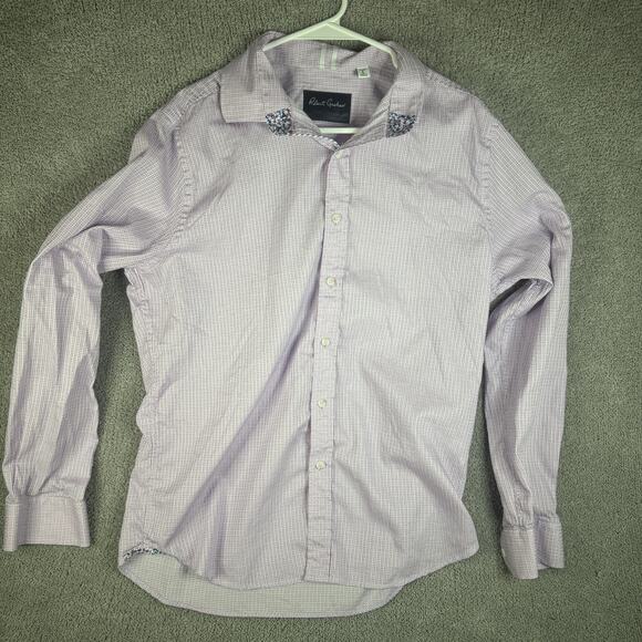 Robert Graham Shirt Mens Large Purple Plaid Button Up - Picture 1 of 10